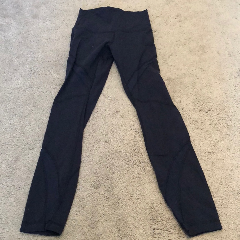 Navy Blue Mesh Leggings